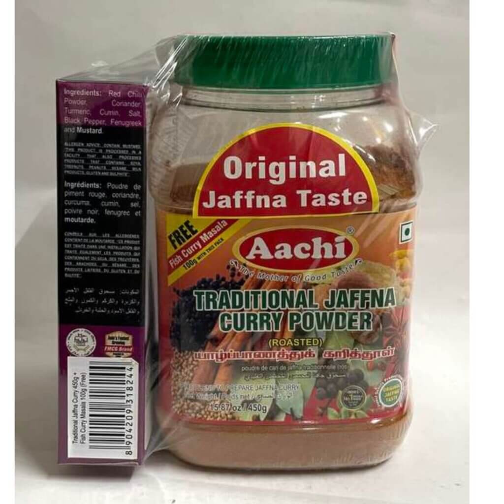Aachi Roasted Jaffna Curry Powder 450g + (FREE 100g Sambar Powder